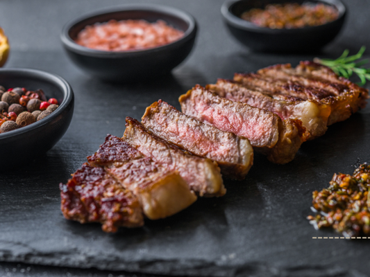 New York Strip Steak Cut into slices